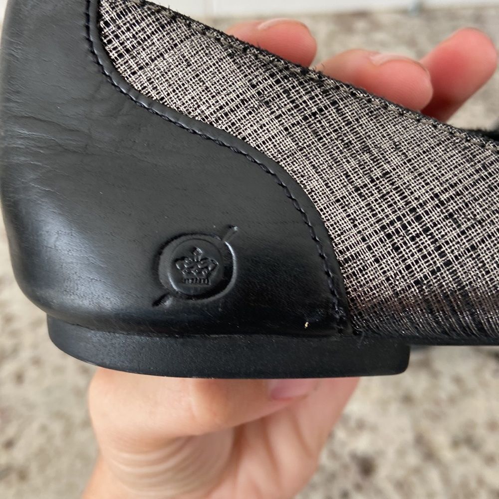 NWT Born Black/Silver Metallic Ballet Flats Shoes Size 9W - Picture 7 of 8